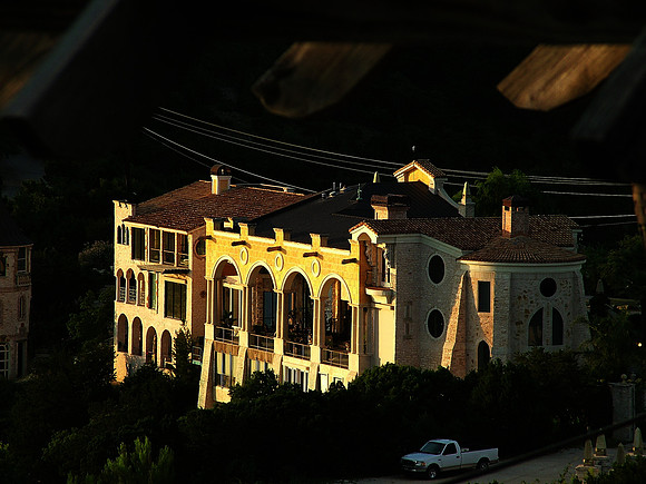 View of the Oasis' owner's Vila from Oasis on Lake Travis, Austin, TX